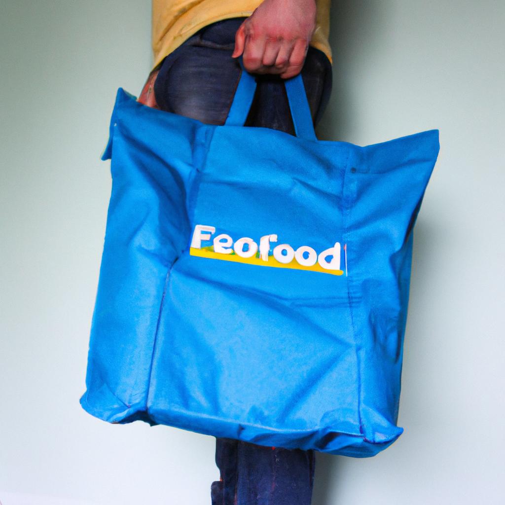 Person holding food delivery bag